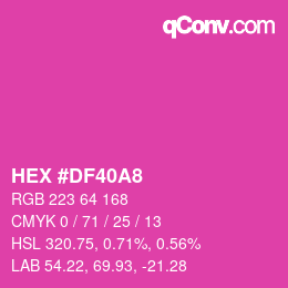 カラーコード: HEX #DF40A8 | qconv.com
