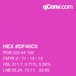 Color code: HEX #DF40C0 | qconv.com
