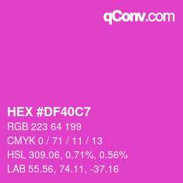 Color code: HEX #DF40C7 | qconv.com