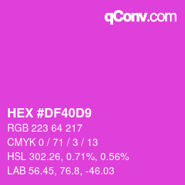 Color code: HEX #DF40D9 | qconv.com