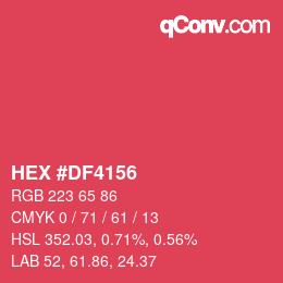 Color code: HEX #DF4156 | qconv.com