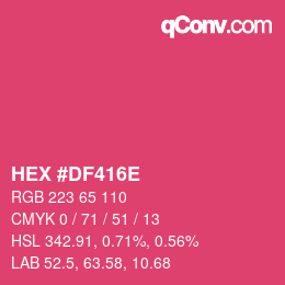 Color code: HEX #DF416E | qconv.com