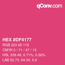 颜色代码: HEX #DF4177 | qconv.com