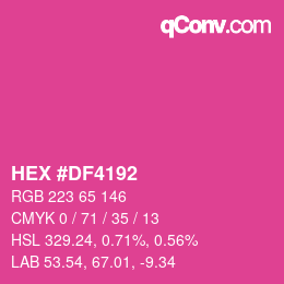 Color code: HEX #DF4192 | qconv.com