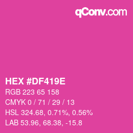 Color code: HEX #DF419E | qconv.com