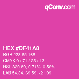 カラーコード: HEX #DF41A8 | qconv.com