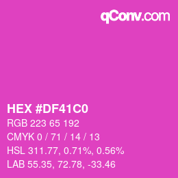 Color code: HEX #DF41C0 | qconv.com