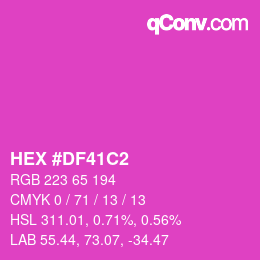 カラーコード: HEX #DF41C2 | qconv.com
