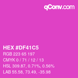 Color code: HEX #DF41C5 | qconv.com