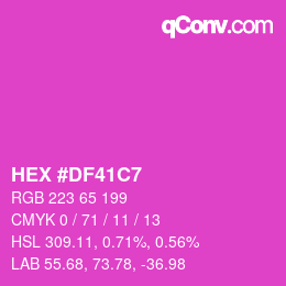 Color code: HEX #DF41C7 | qconv.com