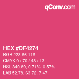 カラーコード: HEX #DF4274 | qconv.com