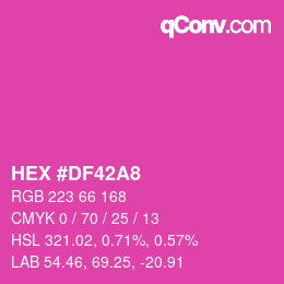 カラーコード: HEX #DF42A8 | qconv.com