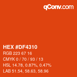 Color code: HEX #DF4310 | qconv.com