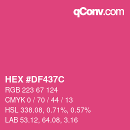 Color code: HEX #DF437C | qconv.com