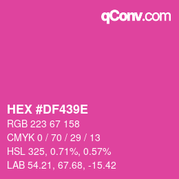 Color code: HEX #DF439E | qconv.com