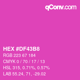 カラーコード: HEX #DF43B8 | qconv.com