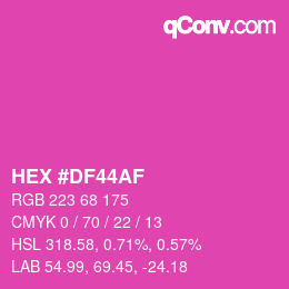 Color code: HEX #DF44AF | qconv.com