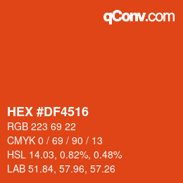 Color code: HEX #DF4516 | qconv.com