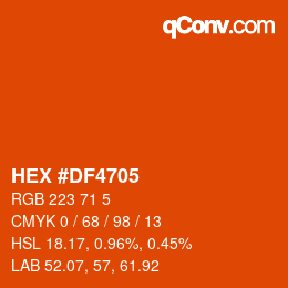 Color code: HEX #DF4705 | qconv.com