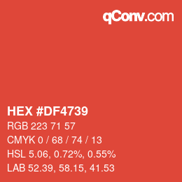 Color code: HEX #DF4739 | qconv.com