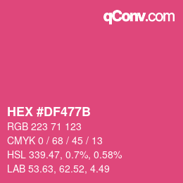 Color code: HEX #DF477B | qconv.com