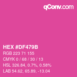 Color code: HEX #DF479B | qconv.com