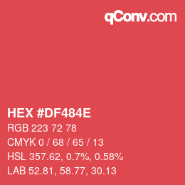 Color code: HEX #DF484E | qconv.com