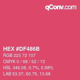 Color code: HEX #DF486B | qconv.com
