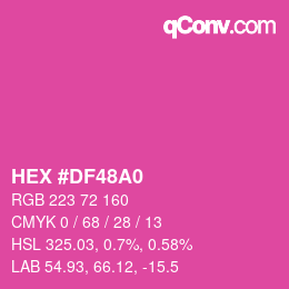 カラーコード: HEX #DF48A0 | qconv.com