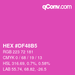 颜色代码: HEX #DF48B5 | qconv.com