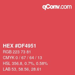 Color code: HEX #DF4951 | qconv.com