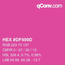 Color code: HEX #DF499D | qconv.com