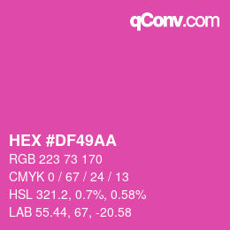 颜色代码: HEX #DF49AA | qconv.com