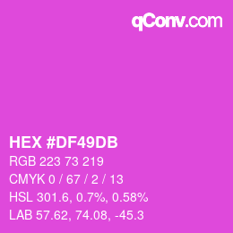 颜色代码: HEX #DF49DB | qconv.com