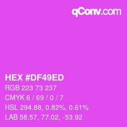 Color code: HEX #DF49ED | qconv.com