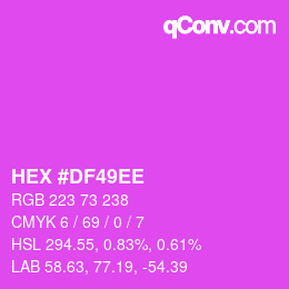 Color code: HEX #DF49EE | qconv.com