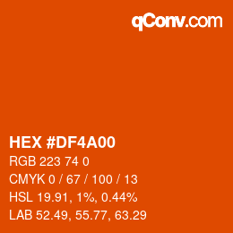 Color code: HEX #DF4A00 | qconv.com
