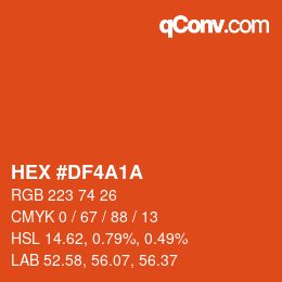カラーコード: HEX #DF4A1A | qconv.com