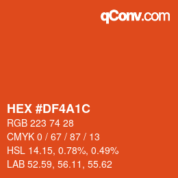 Color code: HEX #DF4A1C | qconv.com