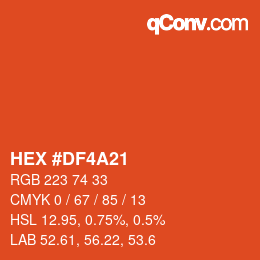 Color code: HEX #DF4A21 | qconv.com