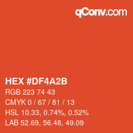 カラーコード: HEX #DF4A2B | qconv.com