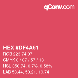 カラーコード: HEX #DF4A61 | qconv.com