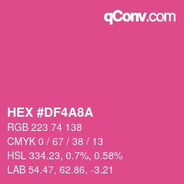 颜色代码: HEX #DF4A8A | qconv.com