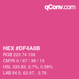 颜色代码: HEX #DF4A8B | qconv.com