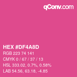 Color code: HEX #DF4A8D | qconv.com