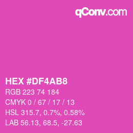 カラーコード: HEX #DF4AB8 | qconv.com