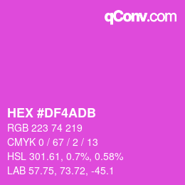 カラーコード: HEX #DF4ADB | qconv.com