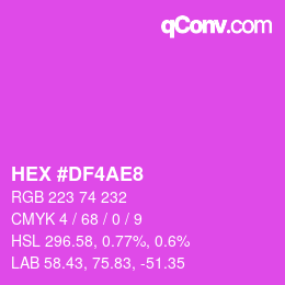 Color code: HEX #DF4AE8 | qconv.com