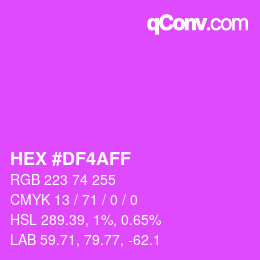 Color code: HEX #DF4AFF | qconv.com