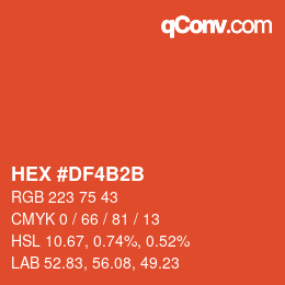 カラーコード: HEX #DF4B2B | qconv.com